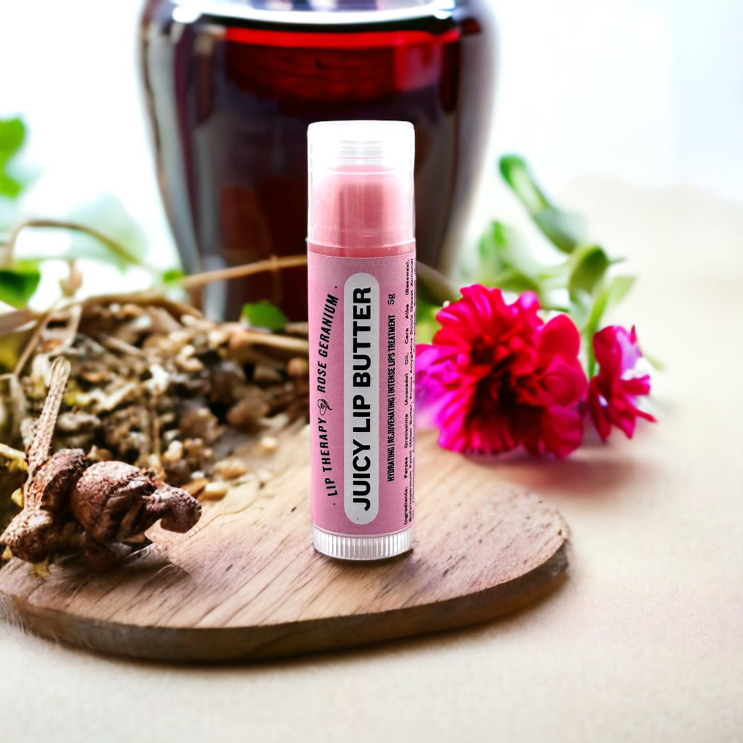 JUICY LIP BUTTER INTENSIVE LIP THERAPY WITH ROSE GERANIUM