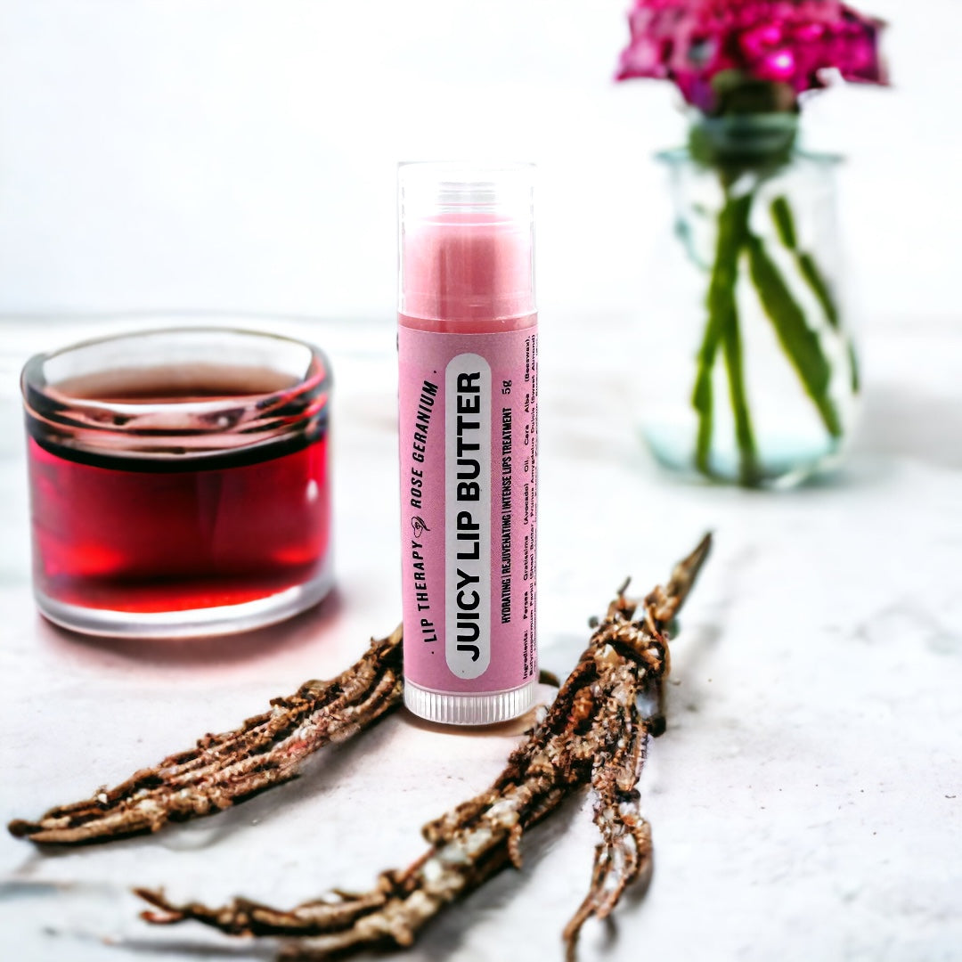 JUICY LIP BUTTER INTENSIVE LIP THERAPY WITH ROSE GERANIUM