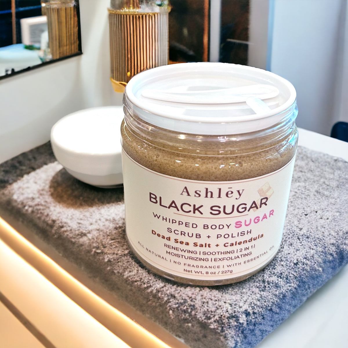 Ashley Brown Sugar Scrub | 227g | Facial Body Exfoliating | Bath Salt | Acne prevention | Calendula | Scar Reduction |EO