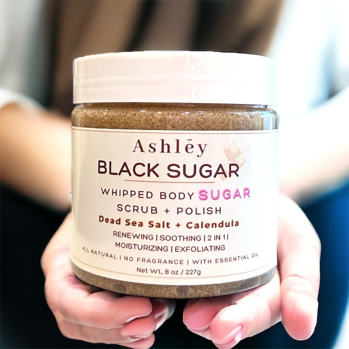 Ashley Brown Sugar Scrub | 227g | Facial Body Exfoliating | Bath Salt | Acne prevention | Calendula | Scar Reduction |EO