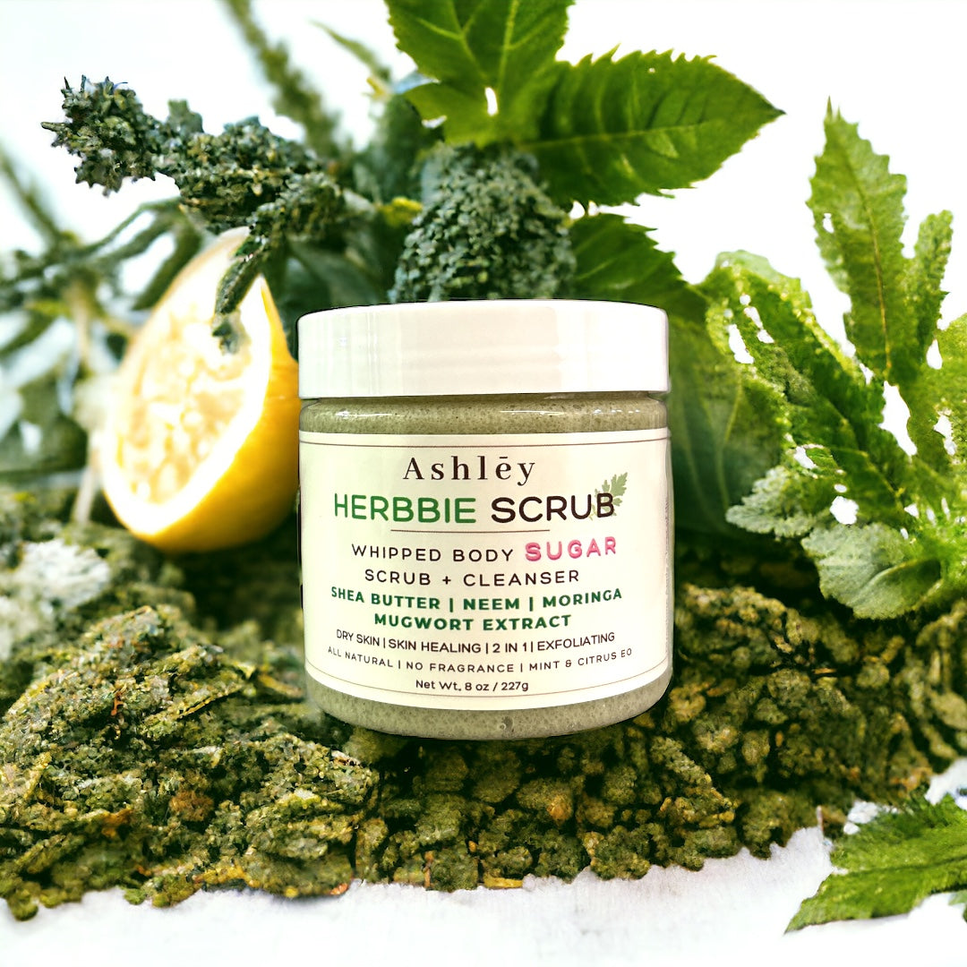 Ashley Herbbie Bath Sugar Scrub | 227g |Facial Body Exfoliating | Bath Salt | Dry Skin | Skin Healing | Citrus EO