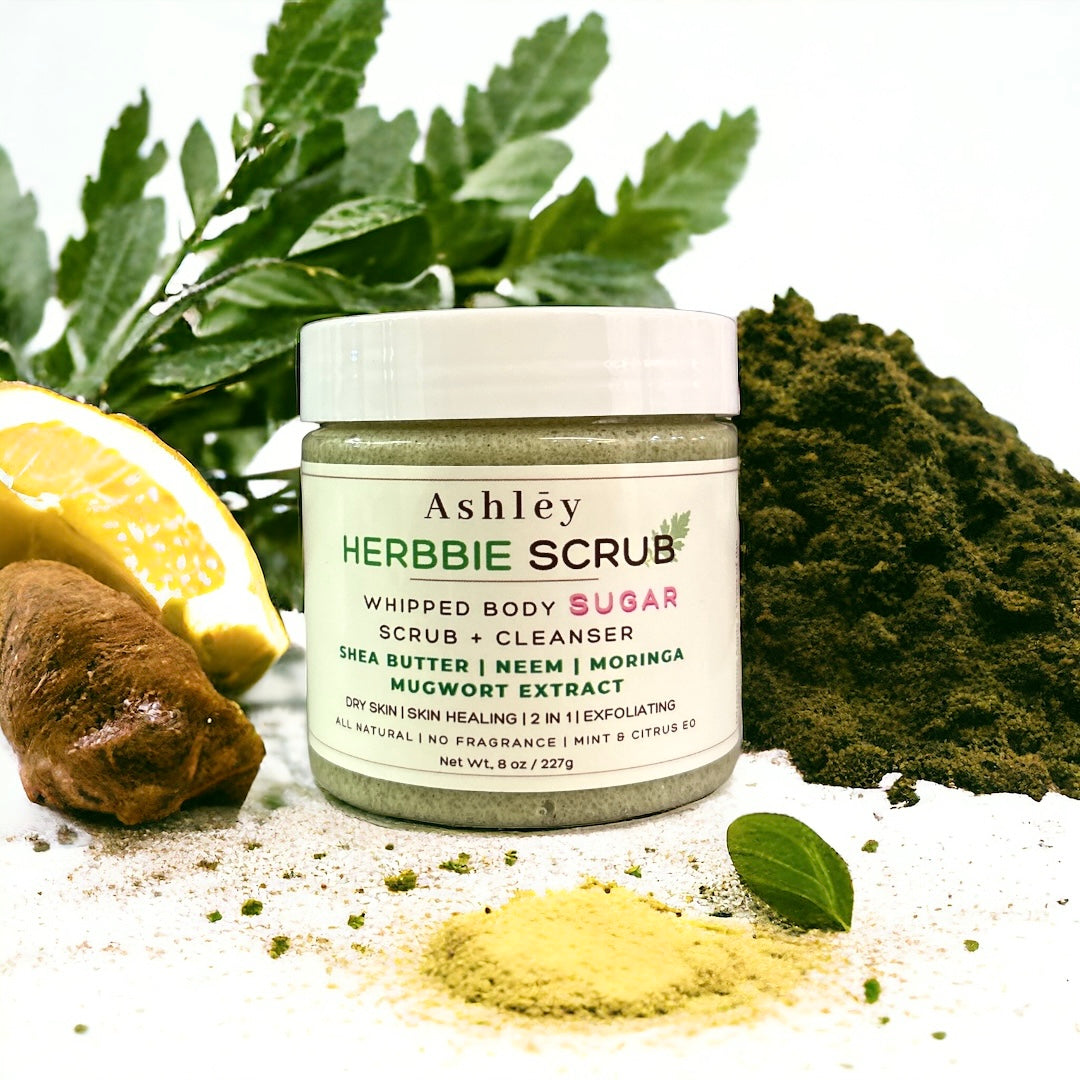 Ashley Herbbie Bath Sugar Scrub | 227g |Facial Body Exfoliating | Bath Salt | Dry Skin | Skin Healing | Citrus EO