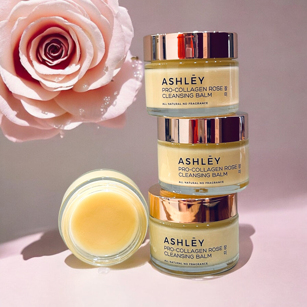 Ashley Pro-Collagen Rose Cleansing Balm | 50g | 3-in-1 Hydrating Cleansing Balm | Anti-Aging | Cosmetic Make Up Remover