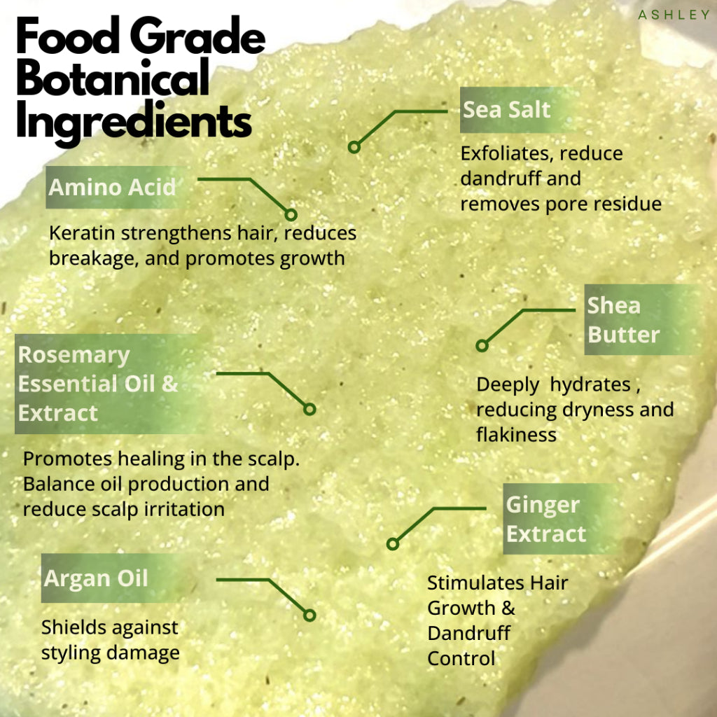 Ashley Oil Control Hair Therapy Scalp Scrub | Rosemary | Ginger | Salt | 250g |Anti Hair Fall Dandruff |Rosemary Extract