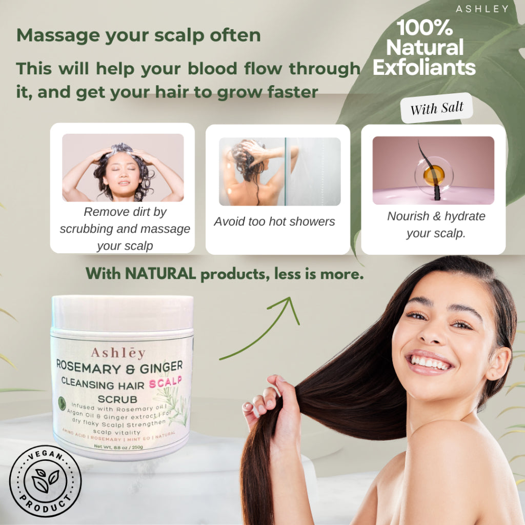 Ashley Oil Control Hair Therapy Scalp Scrub | Rosemary | Ginger | Salt | 250g |Anti Hair Fall Dandruff |Rosemary Extract